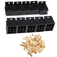 Car Fuse Relay Holder Box 5-Pin Connector/Terminals Relay Socket 30A-80A 10 Sets