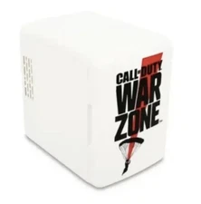 Call Of Duty War Zone Logo 6 Can White Mini Fridge Refrigerator LED Light Cooler