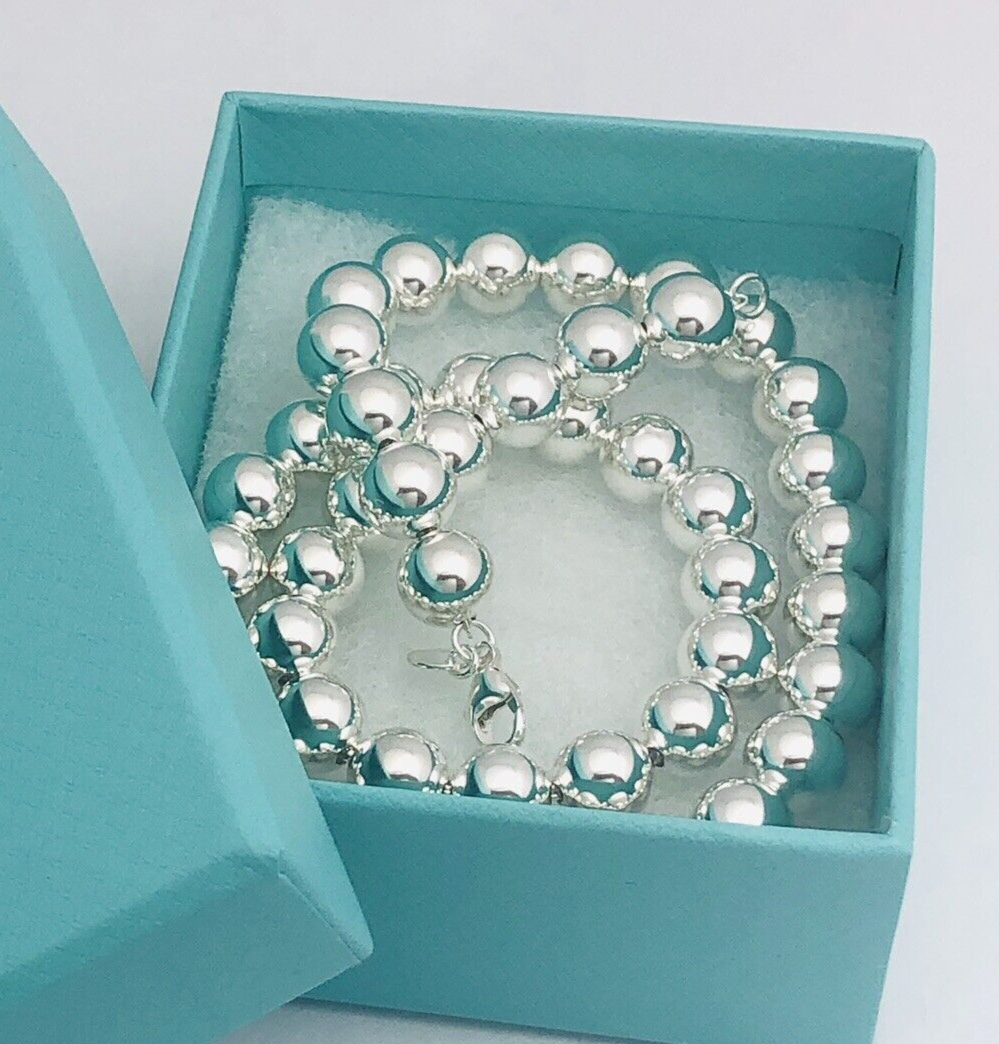 20” Tiffany & Co HardWear Bead Ball Necklace 10mm in Silver w