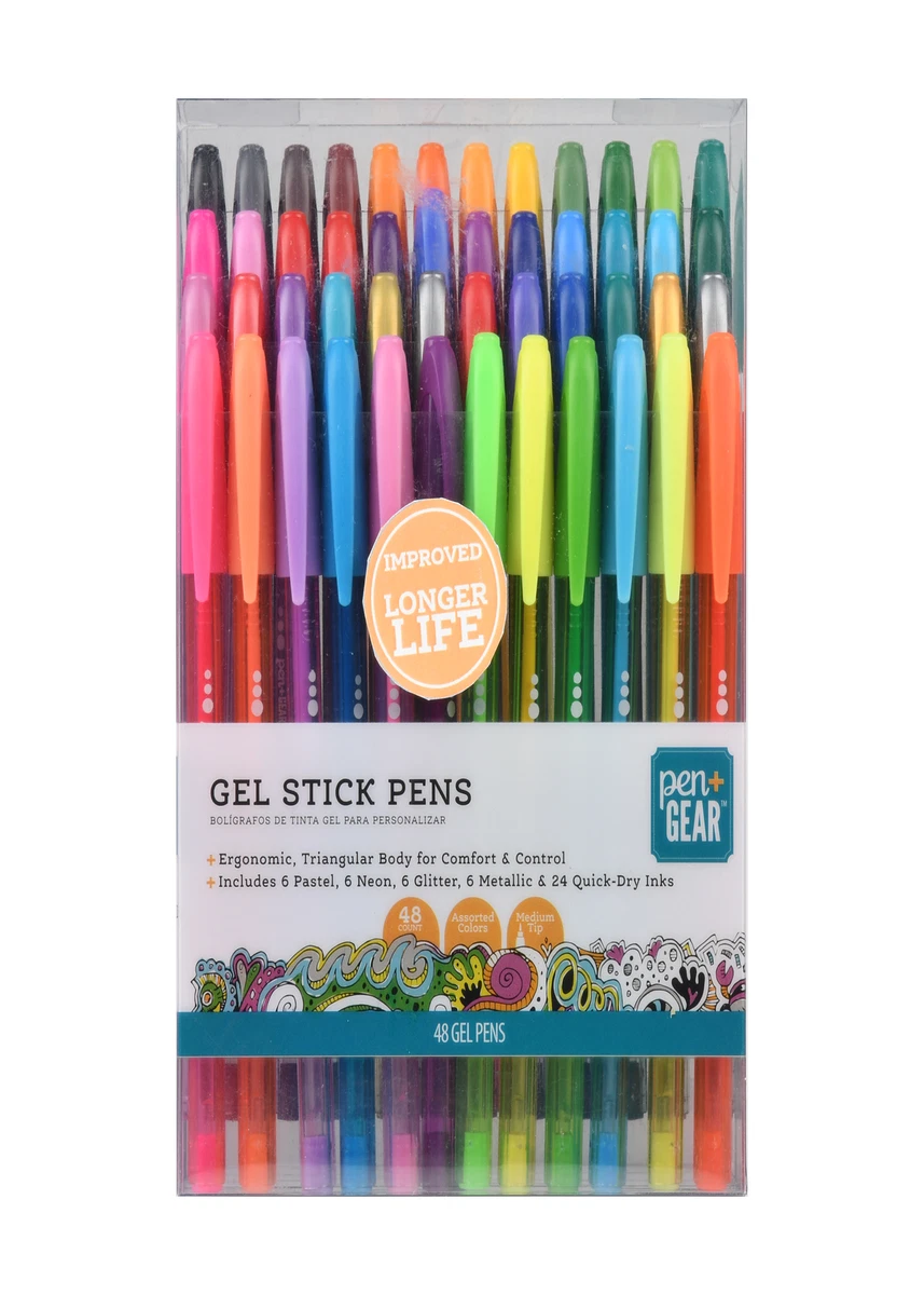 Pen + Gear Gel Stick Pens, Medium Point, 0.7 Mm, Assorted Colors, 48-Count,  1925