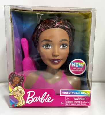 Barbie New Color Highlights Mini Styling Head with Brush. 2021 New in Box.