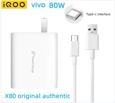 Original Vivo iQOO 80W Super Flash Charger 6A Type-C Cable
