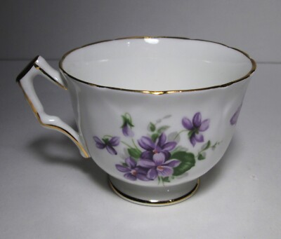 Aynsley Bone China Wild Violets Trio Plate Cup & Saucer Vtg