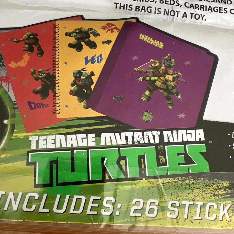 Pegatinas Tortugas Ninja Adolescentes Mutantes Gigantes, sin abrir 10,5 X 11,5 Foto 4 de 4