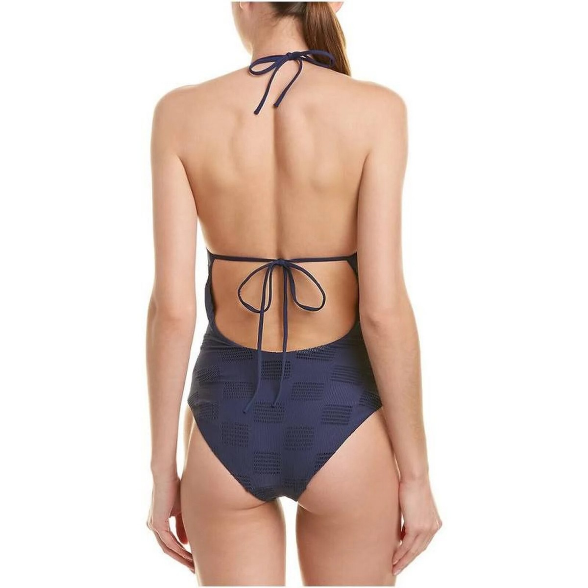 Maillot De Bain Une Pièce Onia - Taille M, Bleu Shadow, Maille à Carreaux, Neuf Avec Étiquettes