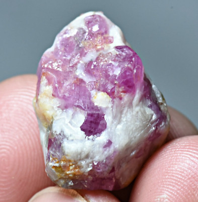 34 Carat Top Quality Ruby Crystals Cluster On Calcite Matrix From Afghanistan