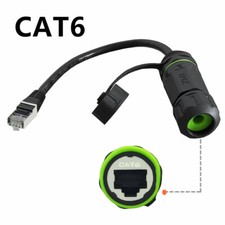 IP68 8P8C Cat6 Connector Waterproof RJ45 Ethernet Coupler Female to Female 25cm