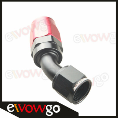 US SHIP 45 Degree 10AN AN-10 Swivel Fuel Oil Hose End Fitting Adapter Red/Black