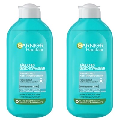   Garnier Hautklar Tägliches Anti Pickel Gesichtswasser Reinigung 2x 200ml  