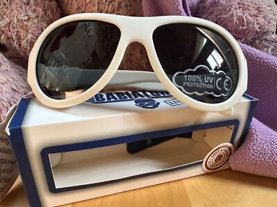 Babiators New In Box 3-7 Years Limited Edition Whicked White 100% UV Protection