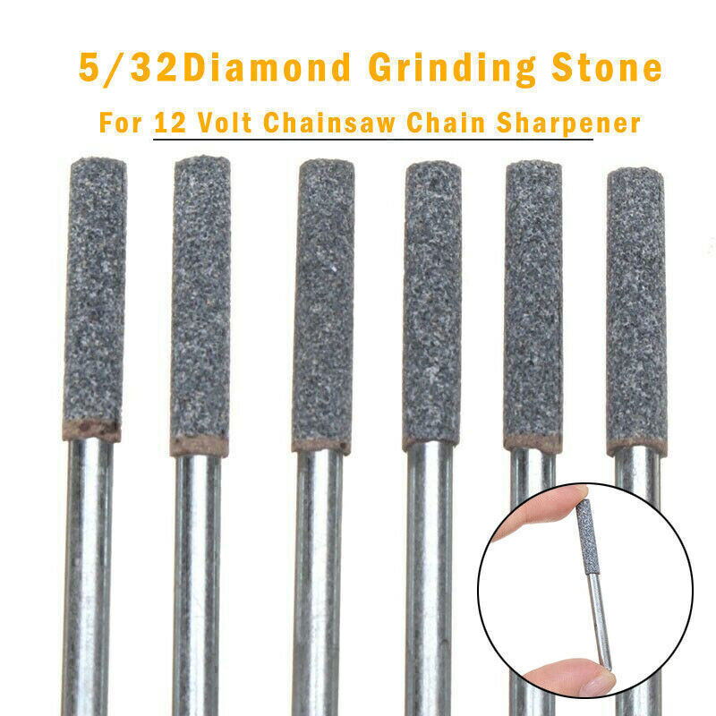 6PCS 5/32 Diamond Grinder Stone Kit for 12V Chainsaw Chain Sharpener