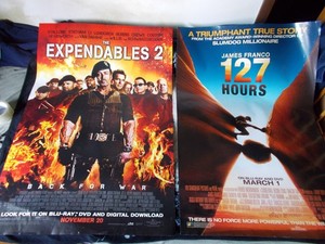 Expendables 2 & 127 Hours: Family-Video Posters, 2010 & 2012, 27 By 40 Inches!