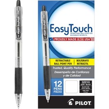 PILOT EasyTouch Refillable  Retractable Ballpoint Pens, Fine Point, Black Ink,
