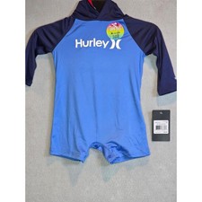 Hurley Baby Boys Pacific Blue H2O-DRI UPF 50 Hooded Sun Suit 6M 583976-C3R