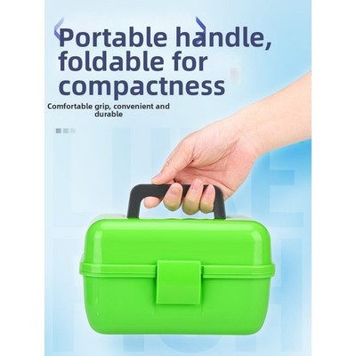 Compact Two Layer Fishing Tackle Box Organizer Portable Case with Carry Handle