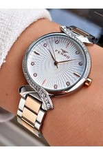 Ferro Gold Silver Color Steel Strap Women's Wrist watch