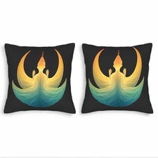 Set of 2 Decorative Throw Pillow Covers 18x18in - Meditative Figure 