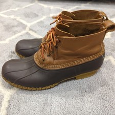 Vintage LL Bean Maine Leather Hunting Shoe 6" Duck Boots Mens size 11 Made USA