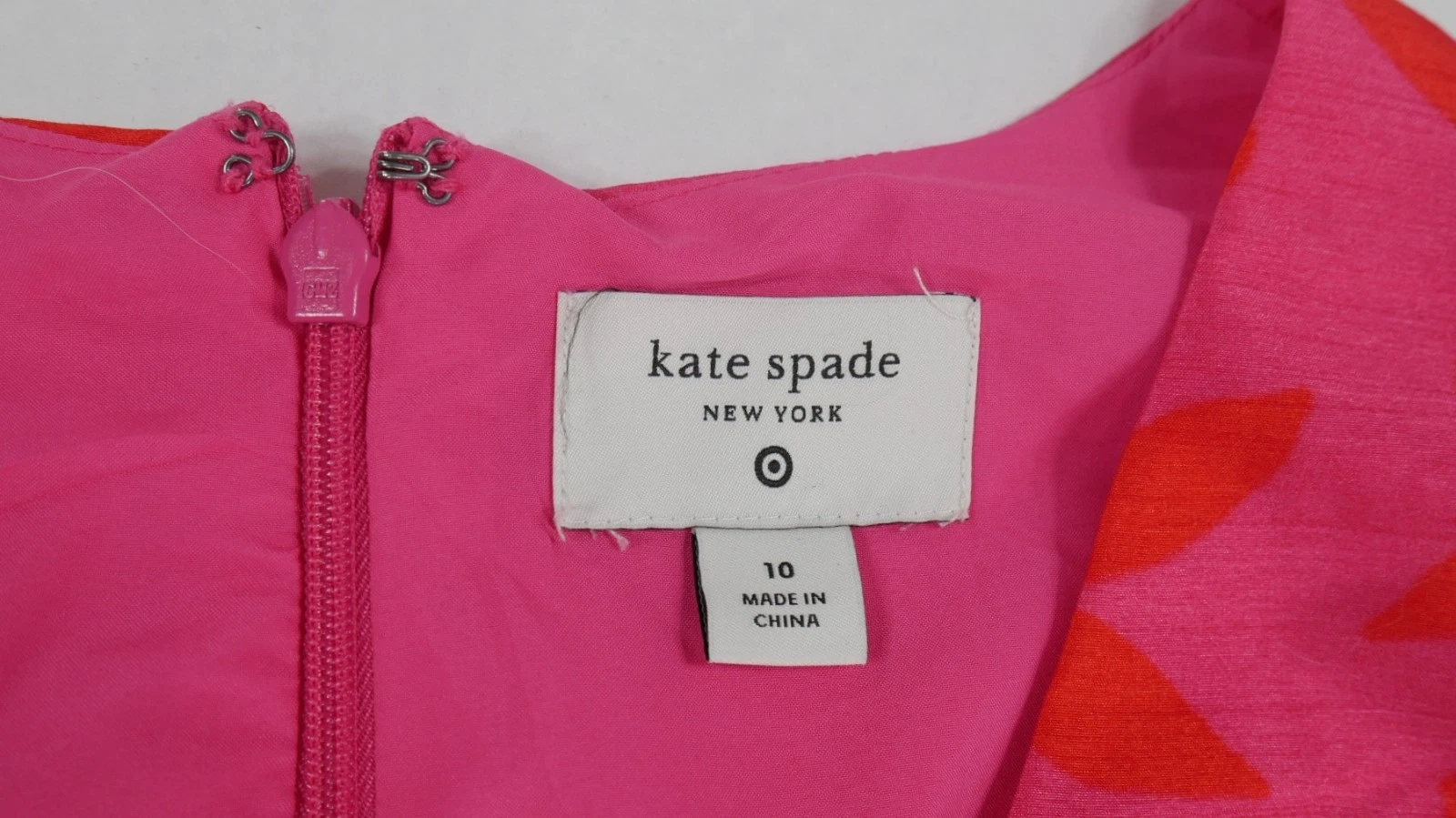 Abito midi Kate Spade NY x Target classico rosa peplo donna taglia 10 nuovo
