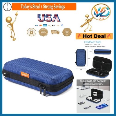 Blue Hard EVA Case for External Battery Cell Phone USB Flash Drive