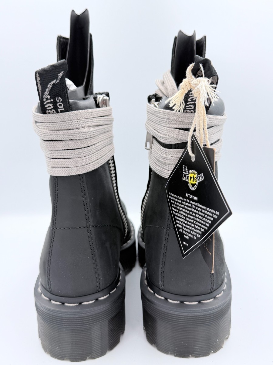 Size 7.5 M / 8.5 W - Rick Owens x Dr. Martens Quad Sole Steel Toe
