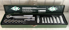 Vintage Sk Sae 38 Drive Socket Set 45170 Ratchet 18 Piece Used