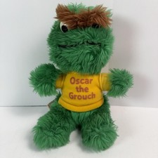 Vintage 1981 Applause Sesame Street Oscar The Grouch Small Plush Toy Green