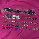 Costume Jewelry Lot of 26 Mixed Earrings Clip On Dangle Hoop Vintage / Modern