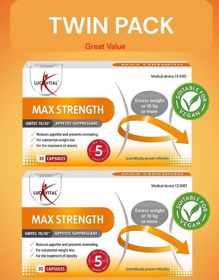 XLS MEDICAL Twin Pack Lucovital Max Strength Diet Pills for Weight Loss 30x2 Tablets ✅✅💊💊