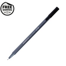 Staedtler Triplus Fineliner Black 0.3mm Pens Superfine Pack of 6 Writing Pens