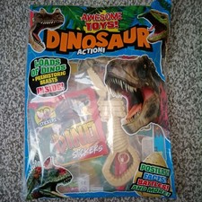 Dinosaur Action magazine #204 2025 Posters, Puzzles, Facts + Stickers &Dino Toys