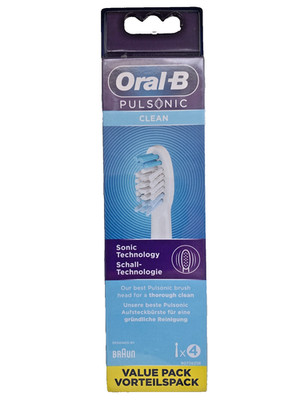  4 Stück Oral-B Pulsonic Clean Aufsteckbürsten für Schallzahnbürsten Oralb