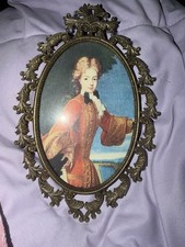 Vintage Ornate Metal Framed Art: Victorian Fi...