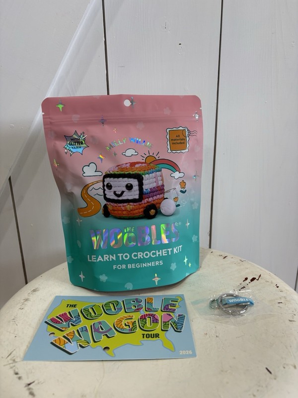 2026 Wooble Wagon Exclusive Milly Willie Crochet kit and a Wooble Key Chain Card