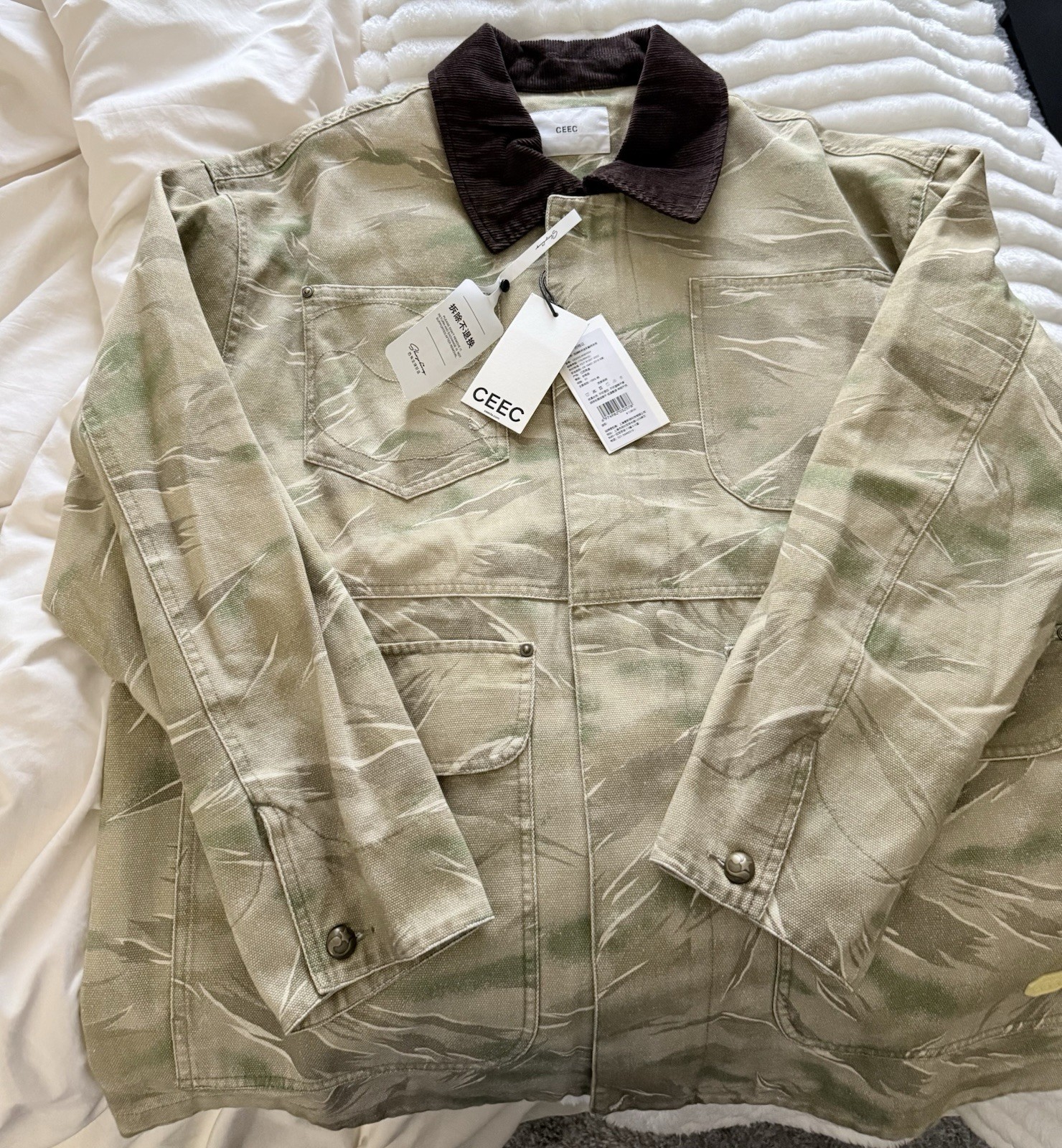 CEEC.LA luxury streetwear, Camouflage Beige Green Jacket 100% authentic, Small - second product detail image