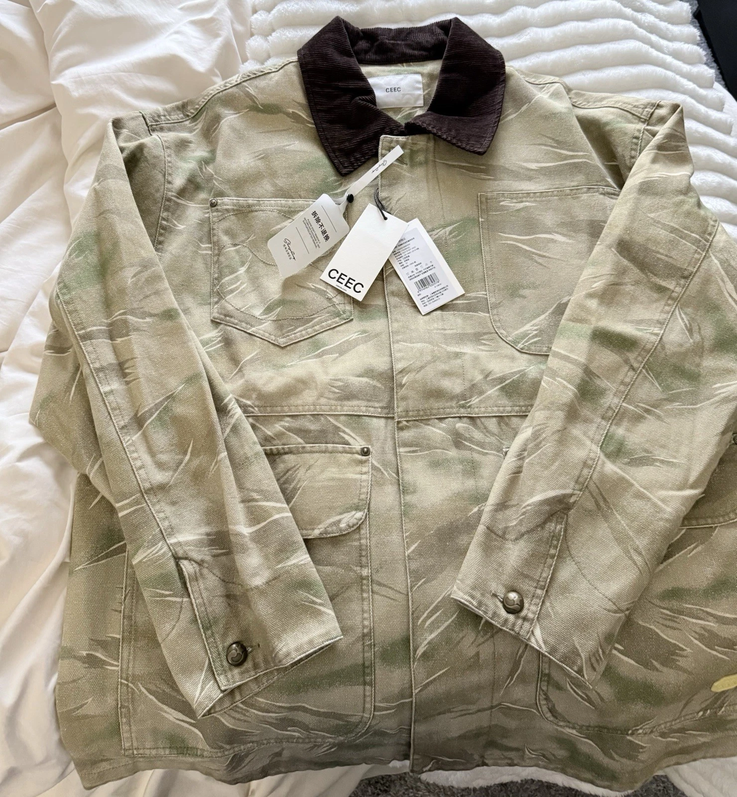 CEEC.LA luxury streetwear, Camouflage Beige Green Jacket 100% authentic, Small image 2