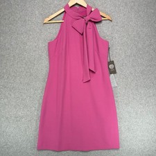 Vince Camuto Womens Pink Halter Bow Shift Dress VC0M3404 Peony Size 4 NWT