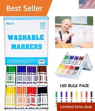 Bulk Pack of 160 Washable Markers - Perfect for School Projects and Kids Crafts