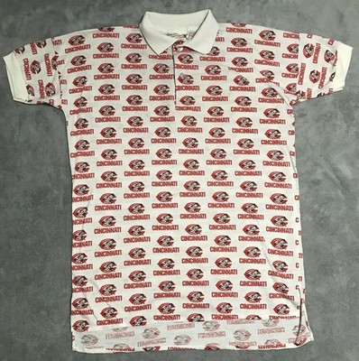 Vintage College Concepts Polo Shirt Cincinnati Reds Rare All Over One Size USA