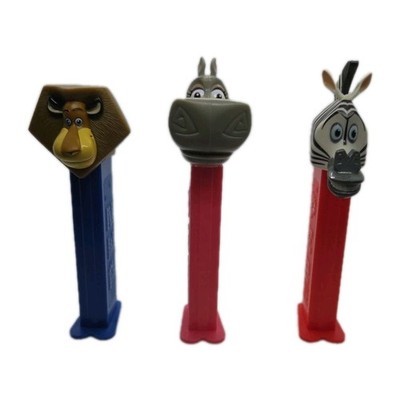 Madagascar PEZ Dispensers Complete Set Alex, Gloria, Marty 2005