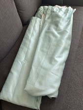 90x90 Duck Egg Blue Fully Lined Pleated Curtains, No Tie Backs Great Condition