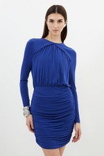 Karen Millen Bodycon Mini Dress S in Blue RRP £79