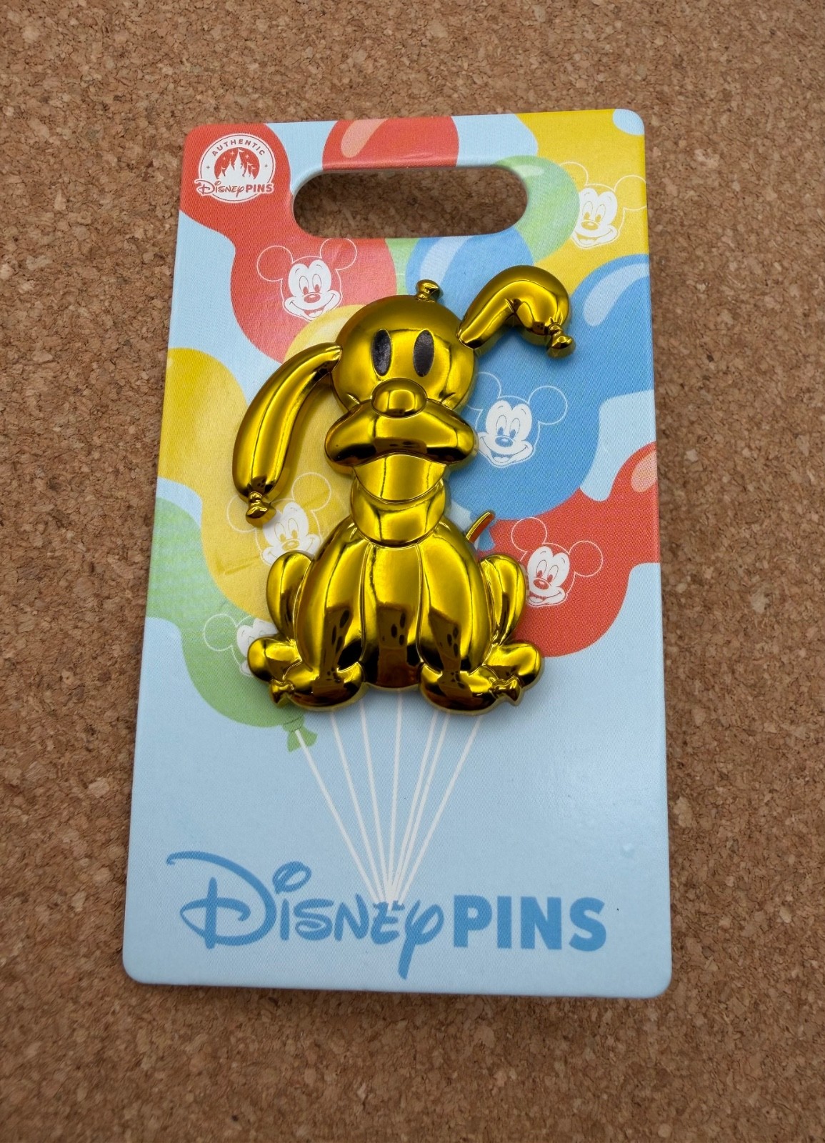 2025 Disney Parks Pluto Yellow Gold Mirror Balloon OE Pin