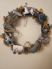Cowboy Wreath with ceramic cowboy theme