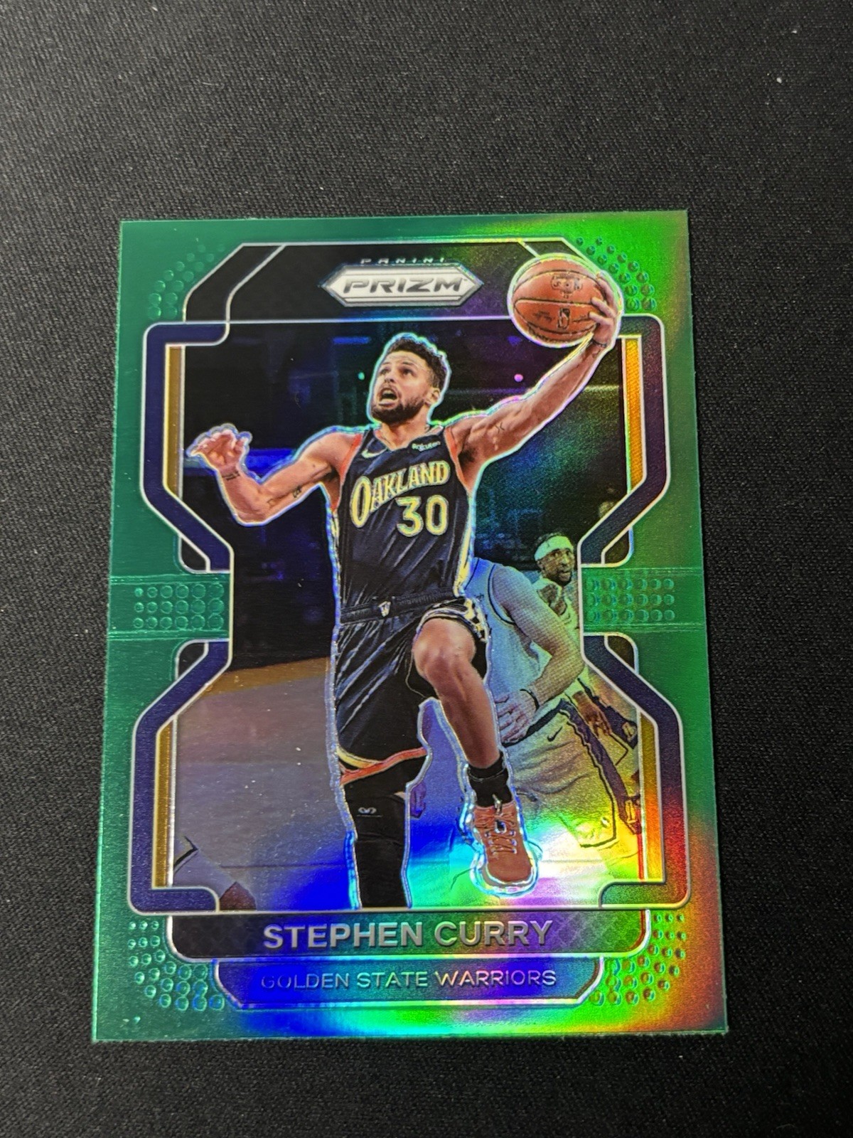 2021-22 Panini Prizm Stephen Curry Green Prizm #154 Warriors