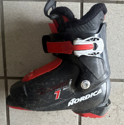 Nordica Skischuhe Kinder schwarz rot Größe 19,5 Manschette Schnalle