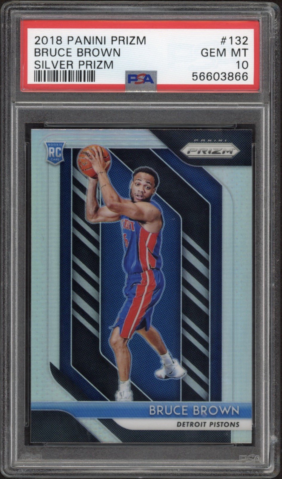 2018 Panini Prizm Bruce Brown Rookie RC Silver Prizm #132 PSA 10 GEM MT Nuggets