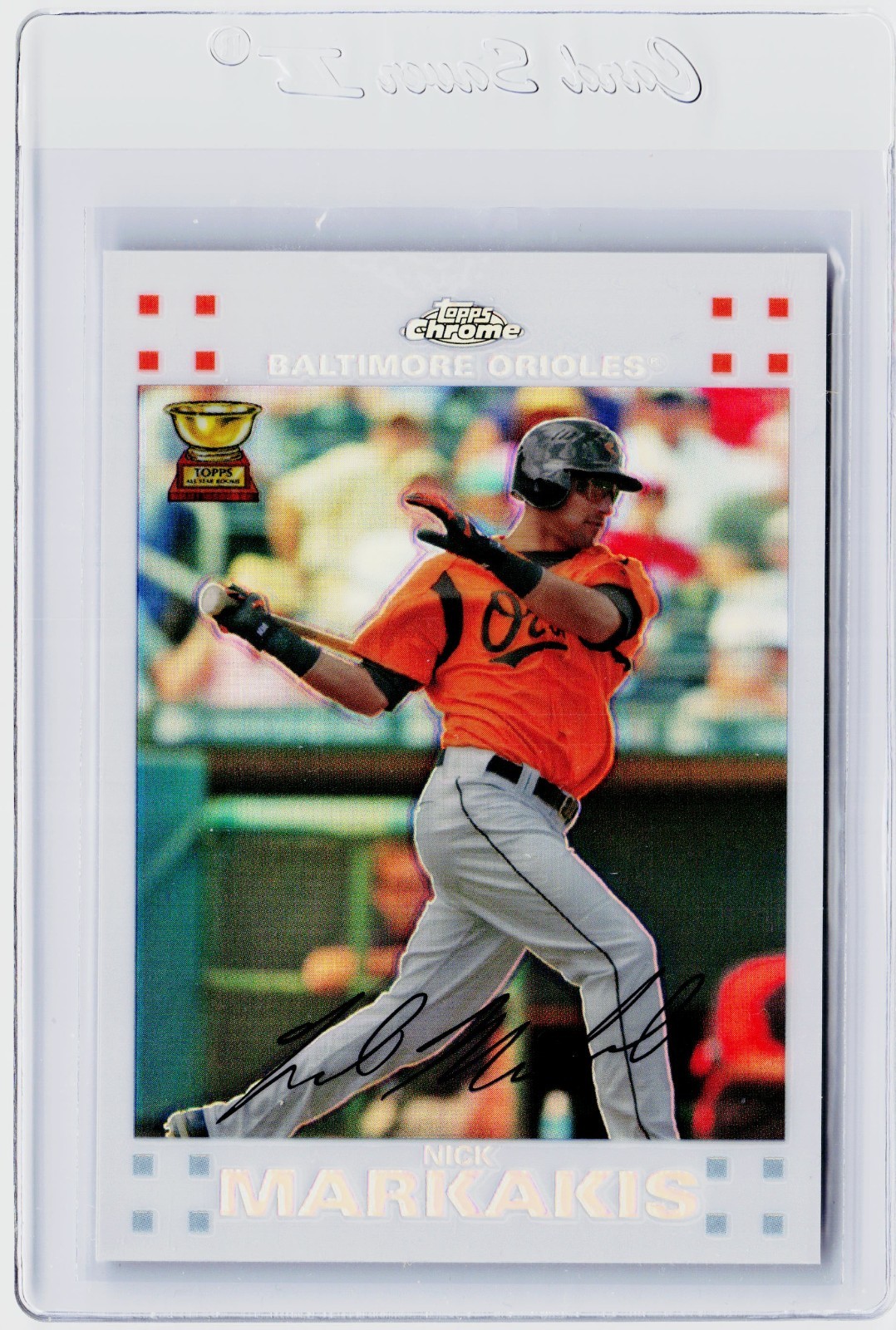 2007 TOPPS CHROME WHITE REFRACTOR #57 - NICK MARKAKIS #ED 461/660