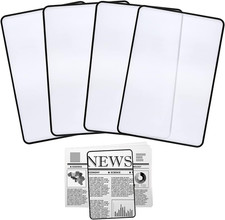 4Pcs Page Magnifying Sheet 3X Lightweight Optical Plastic Fresnel Lens Bookmark