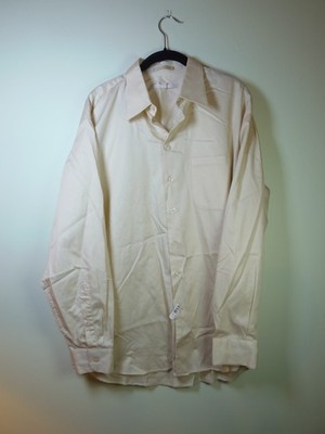 Perry Ellis Cream Color Men's 16.5/35 Button Up Dress Shirt CEO Office Special